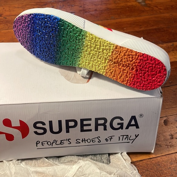 Superga Canvas Sneakers, Rainbow Soles! - Picture 4 of 7